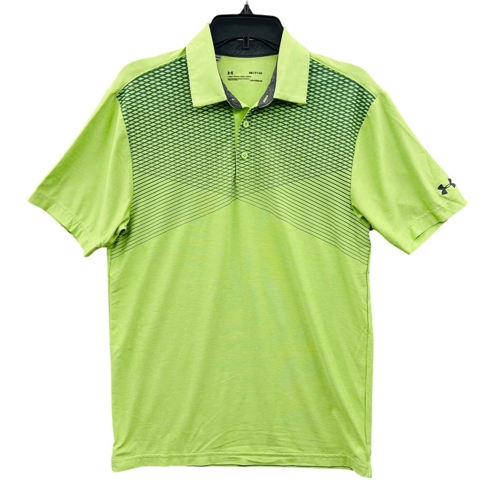 Under Armour Men's Golf Polo Shirt Short Sleeve Neon Green HeatGear S